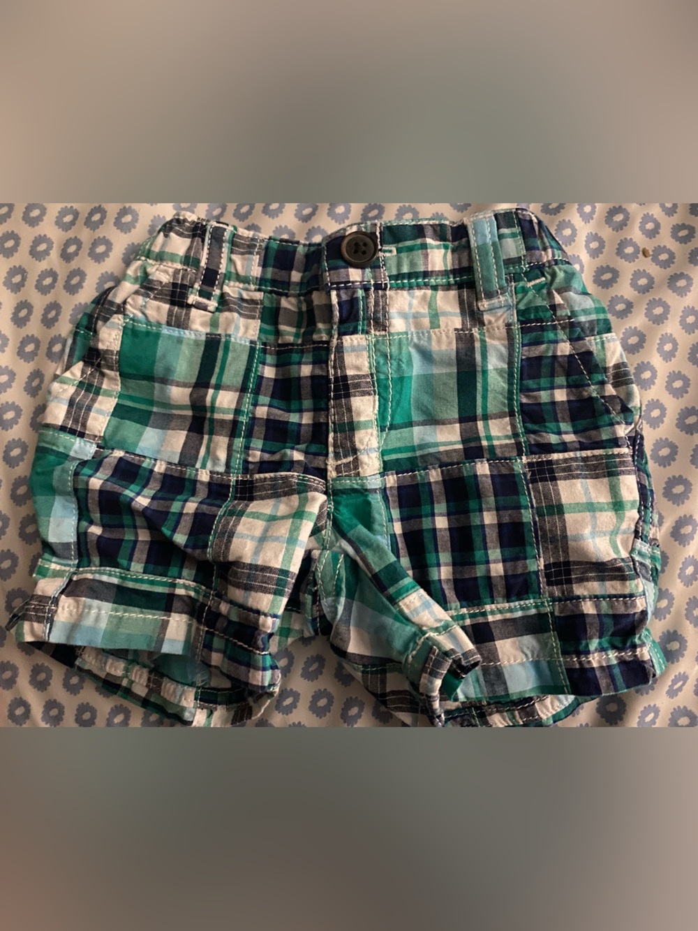 Gymboree Plaid Shorts in Teal, Navy & White